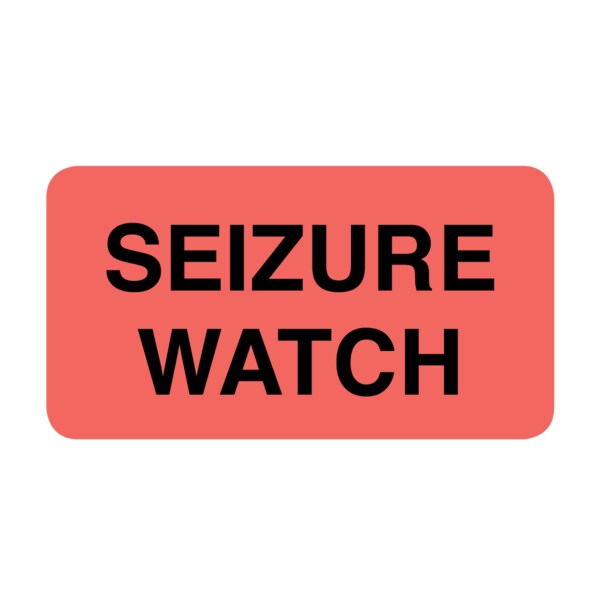 Nevs Label, Seizure Watch 7/8" x 1-5/8" Flr Orange w/Black VW-0036 - main